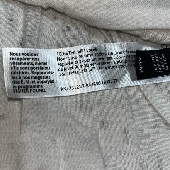 Eileen Fisher Silk Confetti Laser Cut Ballet Neck A-Line Tunic Top Bone Medium - Picture 7 of 7